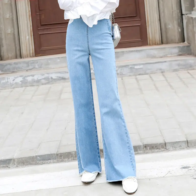 Vangull High Street, женские джинсовые синие джинсы, брюки размера плюс 32, новинка, женские свободные широкие брюки с высокой талией, большой размер s