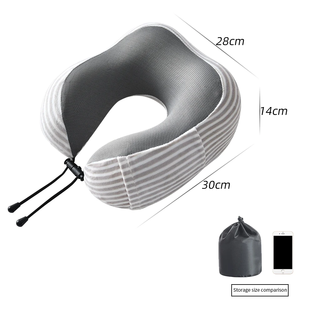 U образные подушки для шеи из пены с памятью мягкие медленным отскоком шейные