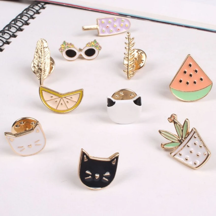 Мультяшные броши модные ювелирные изделия ярких цветов 10 видов стилей на выбор