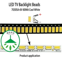 100pcslot repair tv led backlight bar led patch beads 7030 6v 80ma cool white suitable for samsung and tcl screen