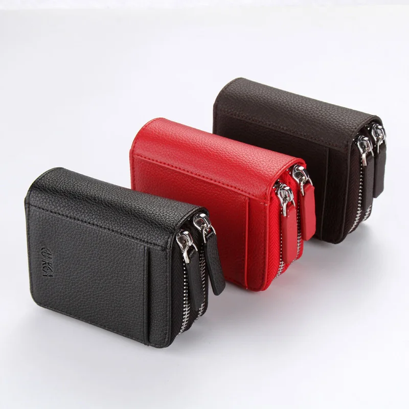 CUIKCA RFID кошелек для женщин и мужчин с замком монеты тонкий кожаный аккордеон стиль