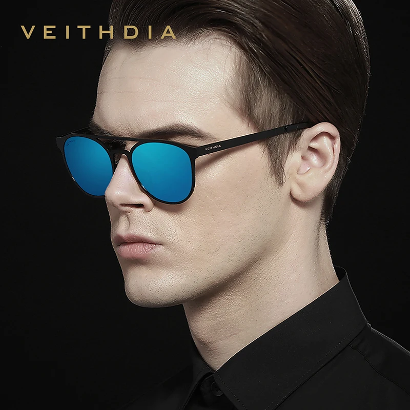 Солнцезащитные очки унисекс VEITHDIA винтажные круглые из нержавеющей стали с