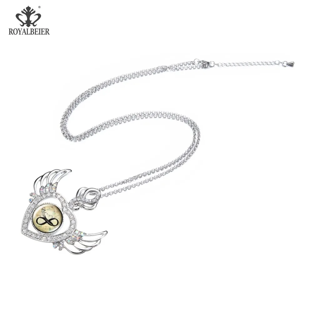 

RoyalBeier 2019 Trend Jewelry DIY Water Drop Button Pendant Necklace Stainless Steel Chain Suitable For 18 mm Snap Jewelry
