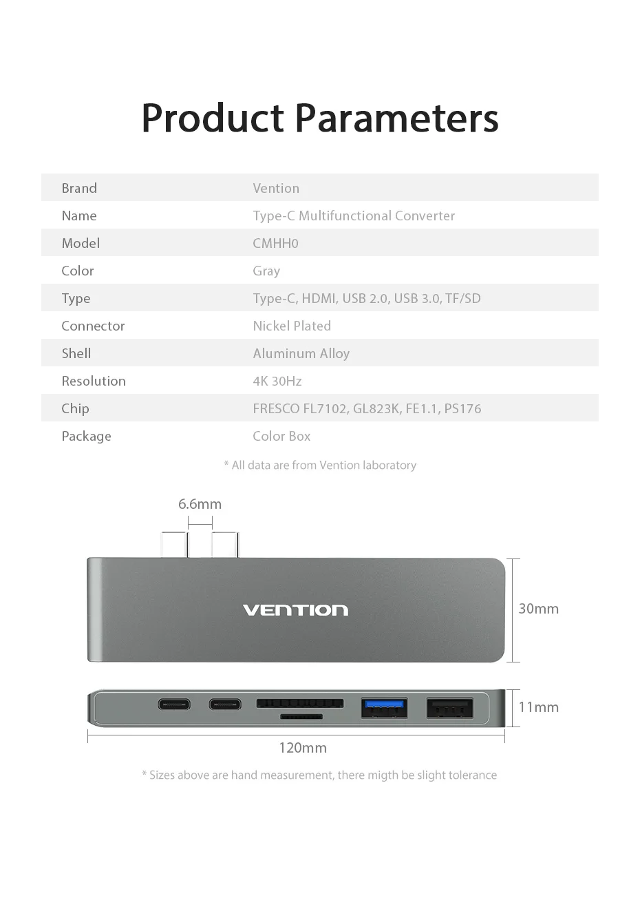 Vention USB-C адаптер Thunderbolt 3 док-станция usb type C к HDMI конвертер для нового Macbook Pro usb-c концентратор SD/TF кард-ридер