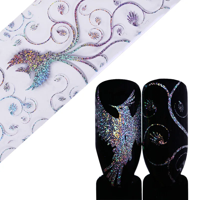 Блестящий лазер для ногтей 4*100 см элегантные переводные наклейки нейл арта УФ