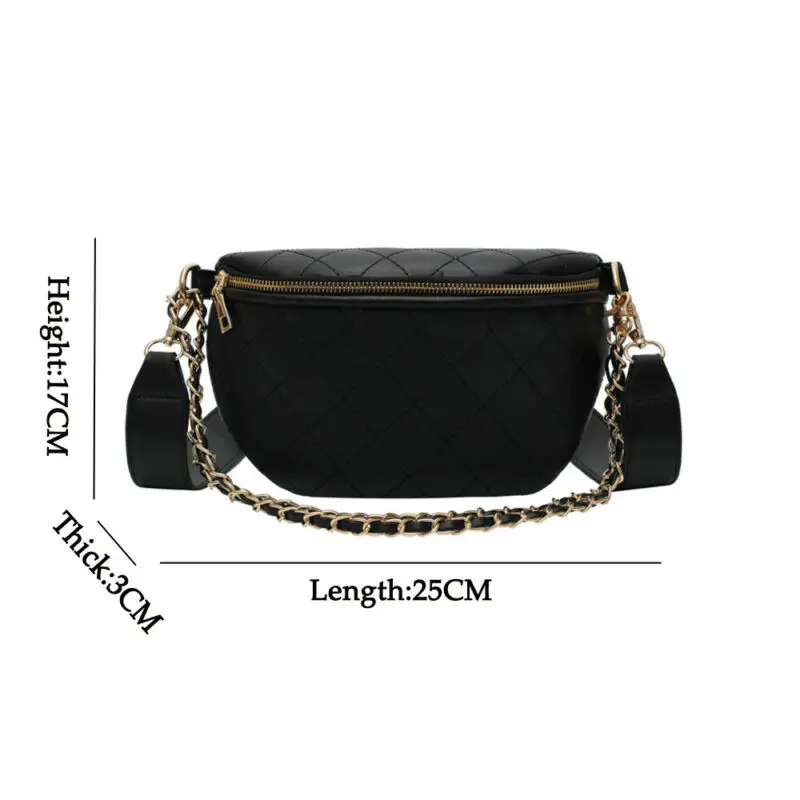 

Waist Women Chest Bag Plaid Crossbody Belly Belt Pack Zipper Shoulder Bag