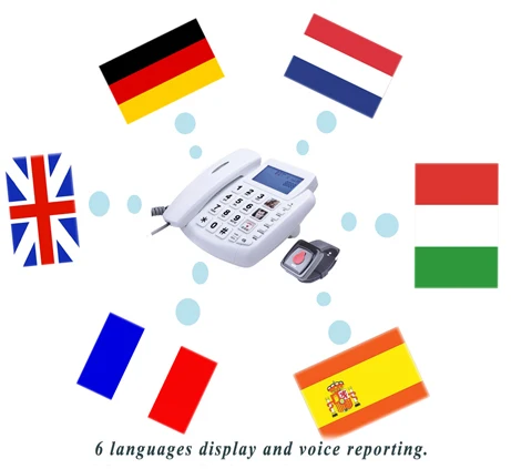 CE &amp ROHS homecare senior home phone sos emergency corded telephone with watch remote and voice recording | Компьютеры и офис