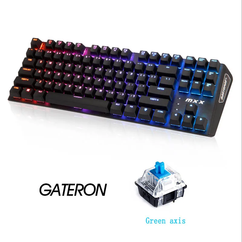 Rantopad MXX Cherry/GATERON Механическая игровая клавиатура 87-Key Deluxe Edition 4 Axis aluminum Cover белый одноцветный RGB светодиодный
