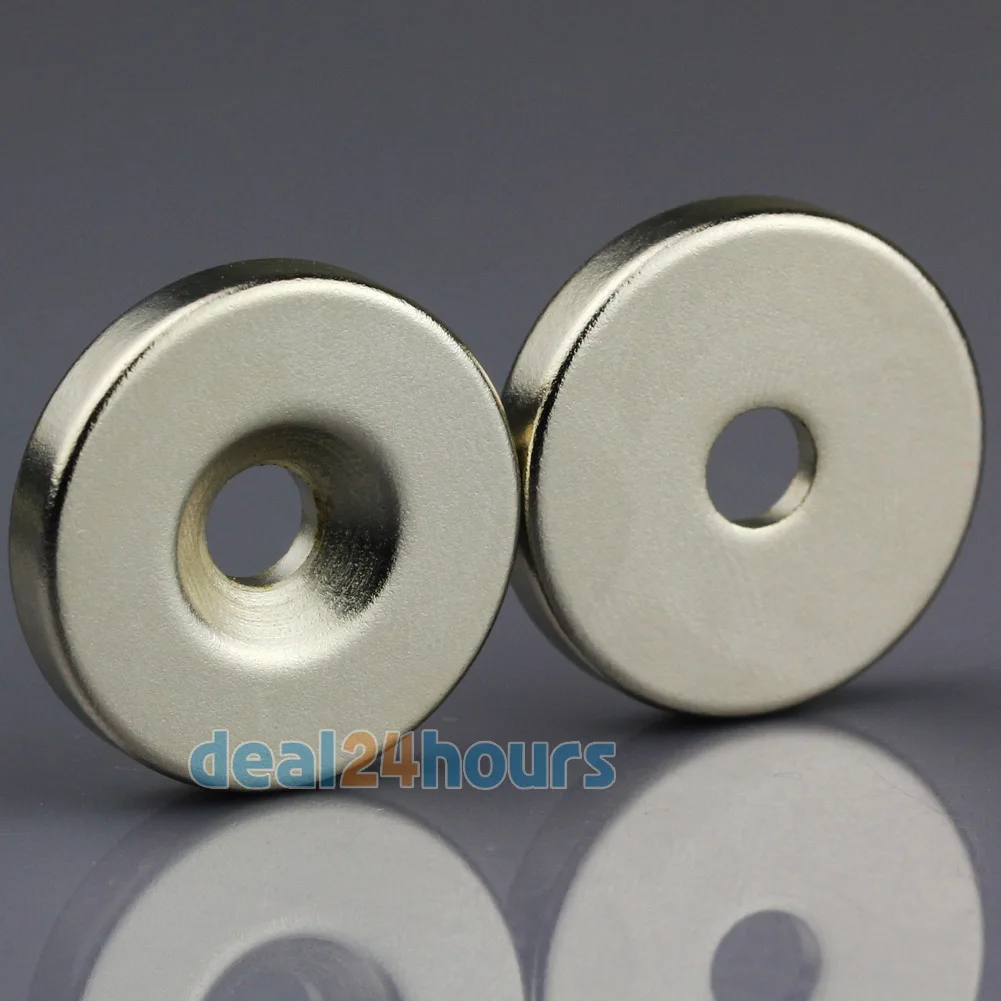OMO Magnetics 2 шт. N50 Супер Сильные Круглые неодимовые потайные кольцевые магниты 25x5 мм