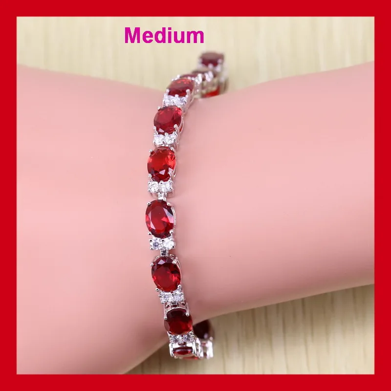 Харизматический красный гранат женский серебряный браслет Привлекательный