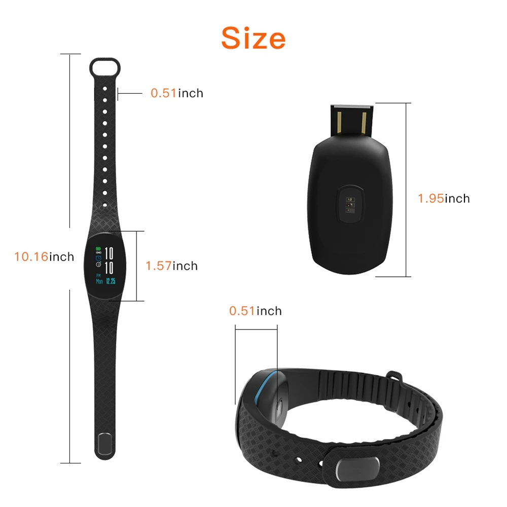 Keptfit Smart Bracelet Fitness Tracker OLED Sleep Heart Rate Blood Pressure Monitor IP67 Waterproof Bluetooth Wristbands | Электроника