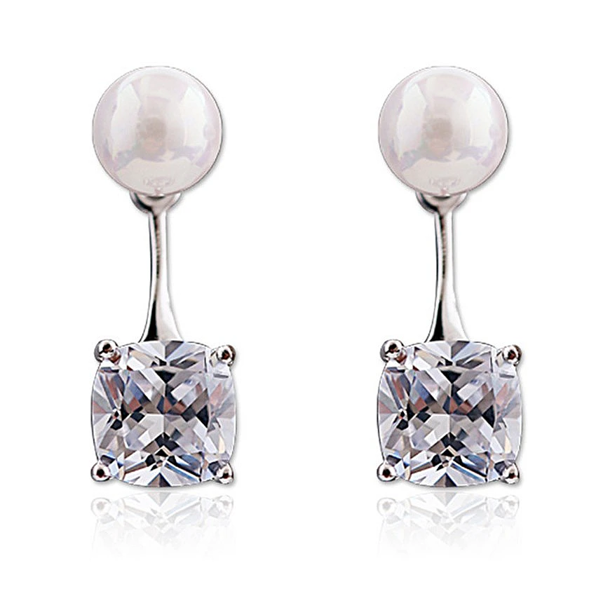 

NEHZY S925 Stamp jewelry woman New fashion sparkling crystal earrings hanging pearl earrings sweet temperament goddess