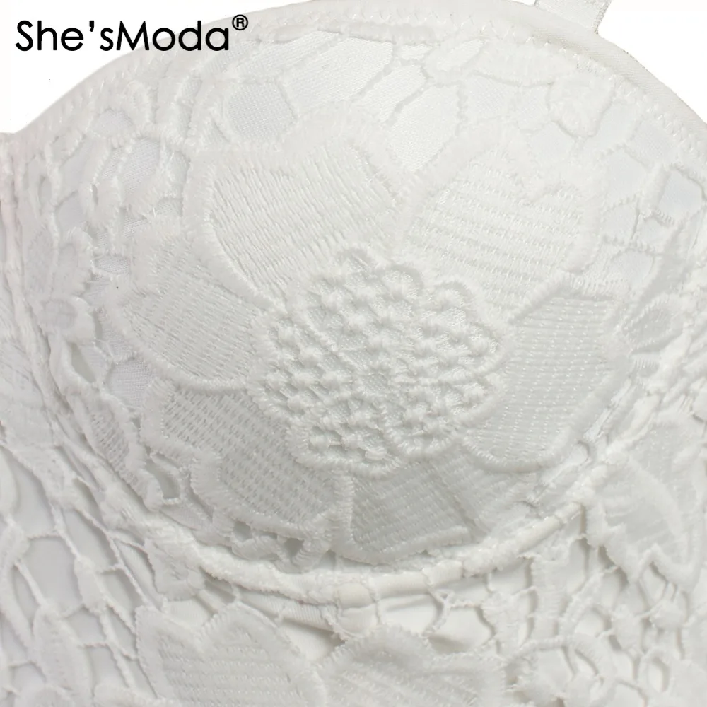 She'sModa, новинка, вышивка, кружево, пуш-ап, Женский Бюстье, корсет, Свадебная вечеринка, обрезанный корсет, топ, жилет размера плюс