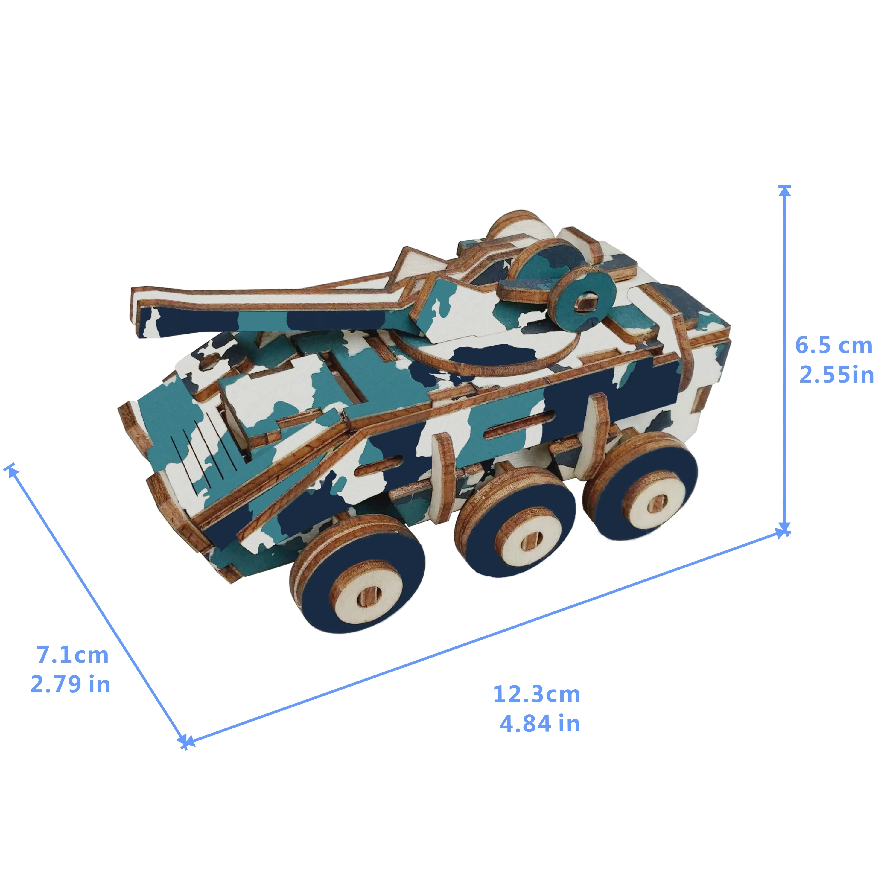 Лазерная резка 3D деревянная головоломка военное оружие Взрывобезопасное