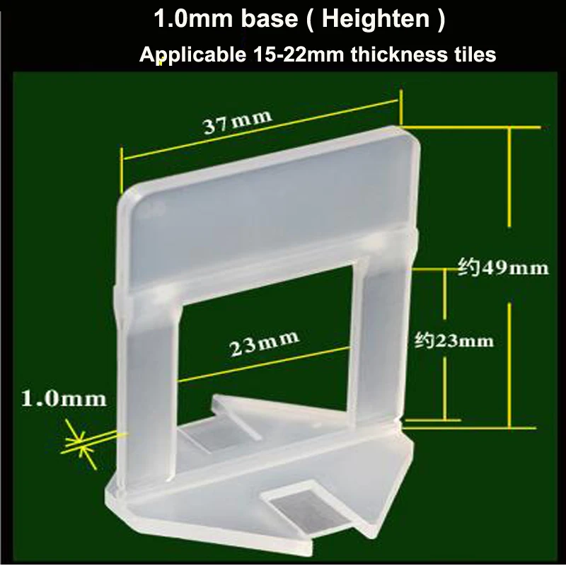 

100pcs Environmentally friendly New Material 1.0mm Heighten Tile Leveling Clips/Base Apply To 15-22mm Thickness Tiles