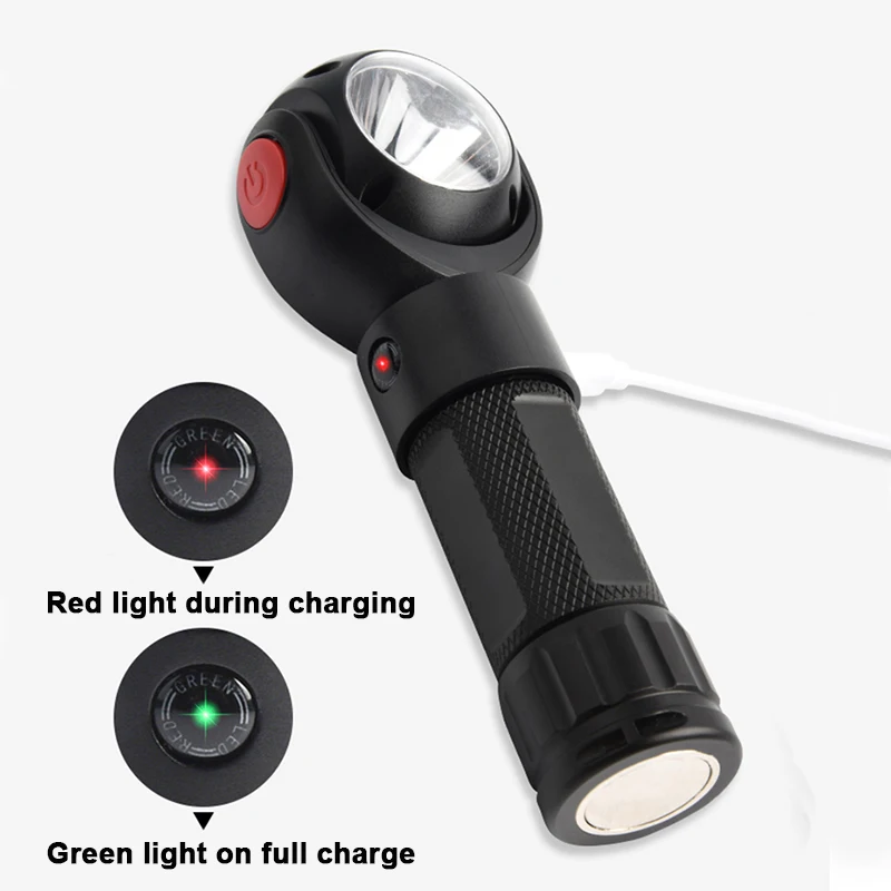 30 шт. двойной источник света лампа XML T6 и COB фонарик вспышка 7 режимов вращения на 360