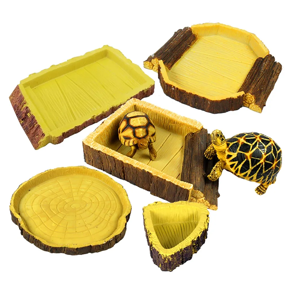 

Полимерная чаша для воды поднос для кормления Gecko Lizard рептилий черепаха Птица Попугай Декор террариума дерево озеленение