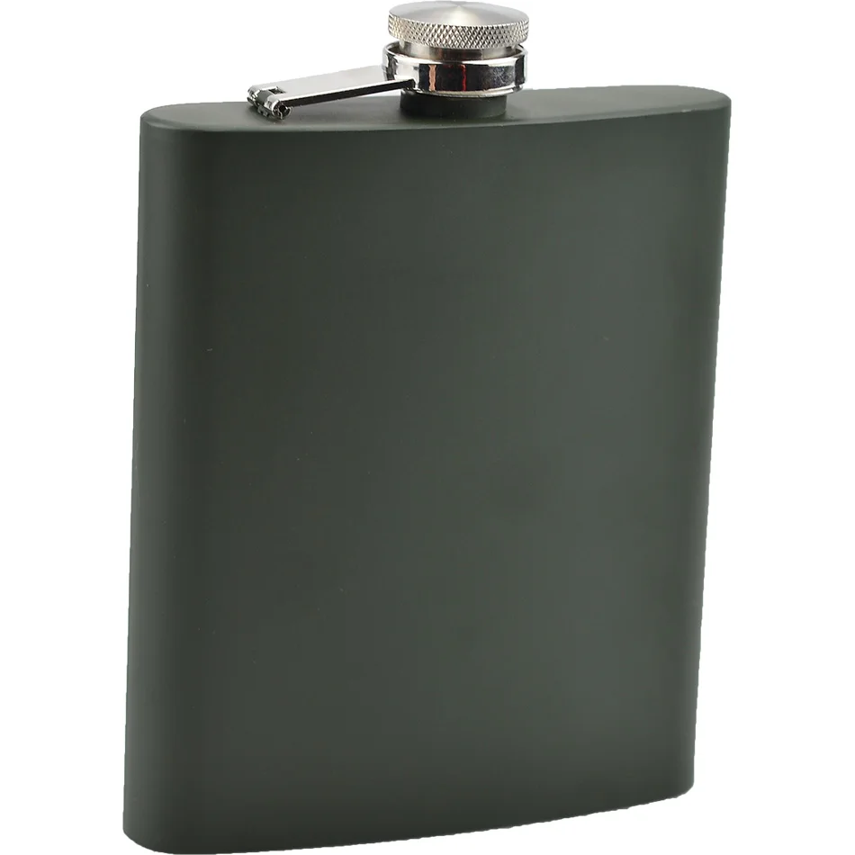 Большая фляга, 18 унций, 500 мл, фляга из нержавеющей стали для ликера, с закручивающейся крышкой, черного или серебристого цвета, большая воронка