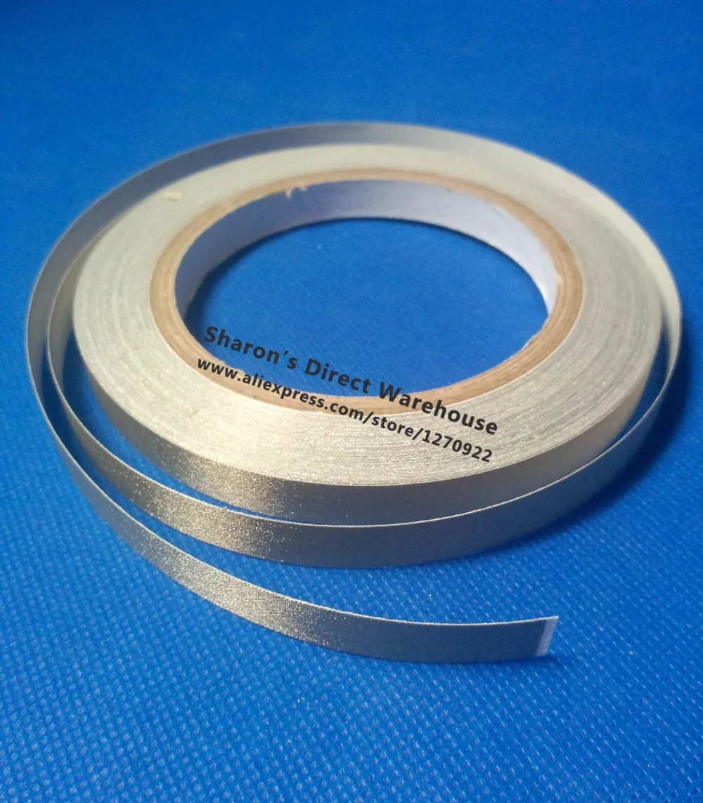 

8mm* 20M Single Side Adhesive Silver Conductive Fabric Cloth Tape for LCD Cable EMI Shielding Remote Control Keyboard Repair