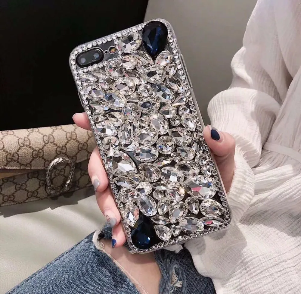 Новый дизайн роскошный блестящий чехол с кристаллами для Huawei Honor 4C 4X 5C 5X 6 6Plus 7 7I 8 V8