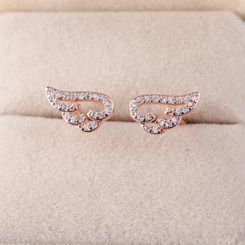 AdjustableCharming регулируемое кольцо в форме ангельских крыльев кристаллы стразы