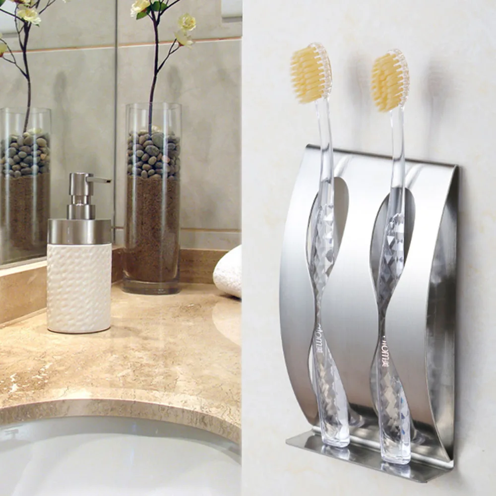 Toothbrush Holder Wall Mounted Self-Adhesive Durable Stainless Steel Shaving Razor Stand Bathroom for Home Storage&ampOrganization | Дом и сад