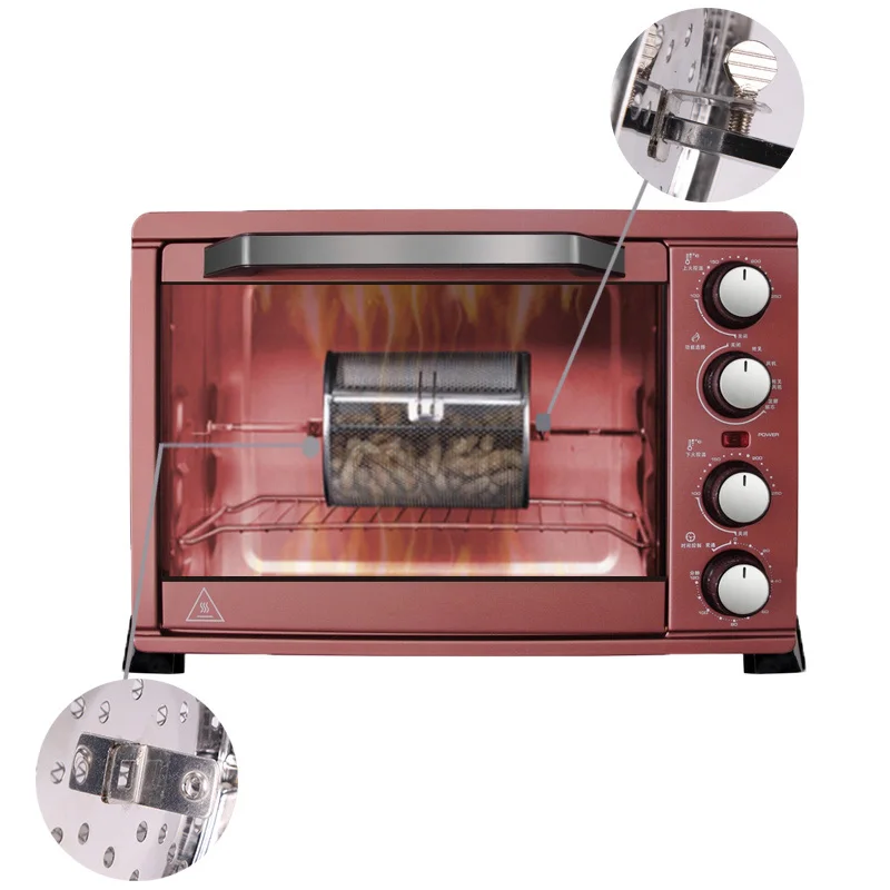 

8 Inch Rotary Baking Round Cage Basket Stainless Steel Electric Oven Home DIY Universal TB Sale