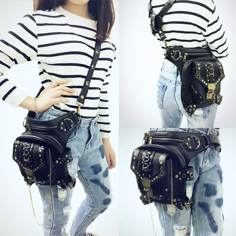 Винтажная Ретро Рок Готическая стимпанк сумка поясная через плечо портмоне