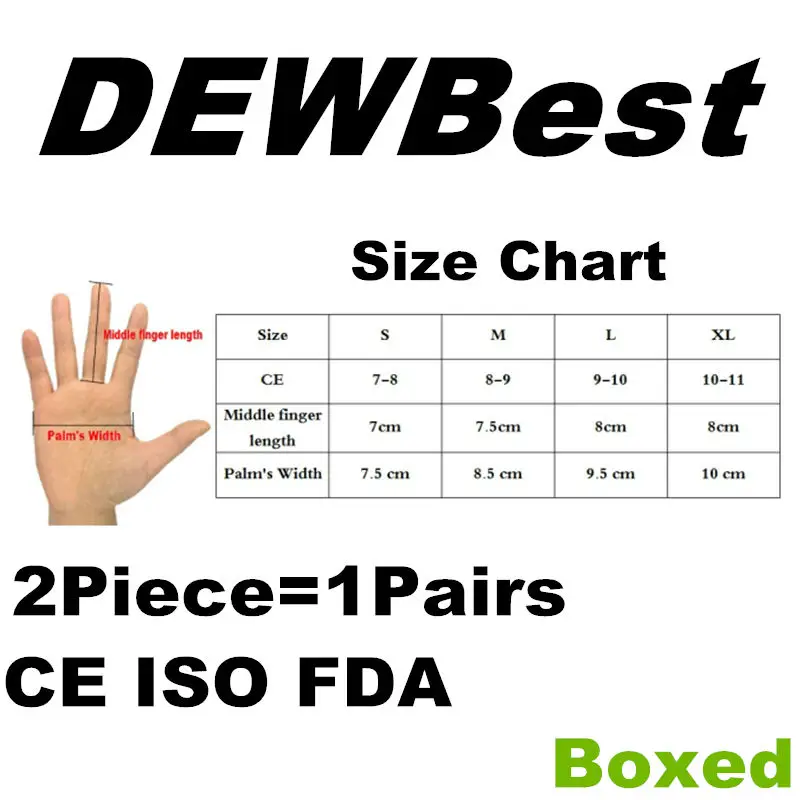 Dewbest одноразовые черный нитриловые Перчатки (порошок бесплатно) 50