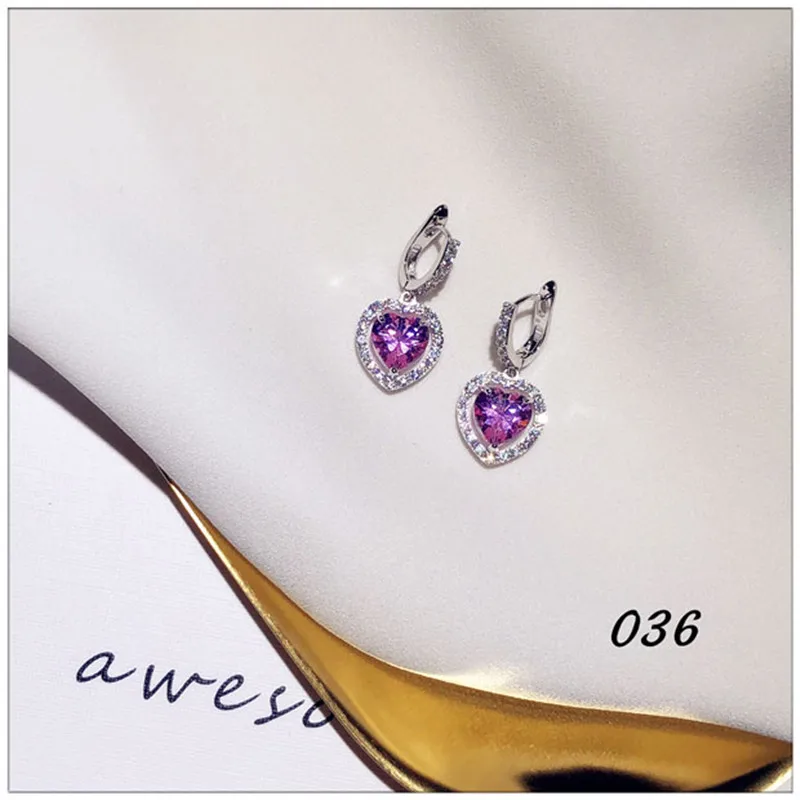 Серьги-капли из стерлингового серебра S925 пробы для женщин с розовым кубическим цирконием, длинные милые Винтажные серьги-капли для невесты на свадьбу, хорошее ювелирное изделие