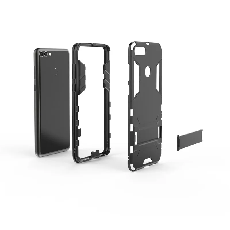 Роскошный противоударный чехол-броня для телефона HUAWEI Y9 2019 гибридный мягкий