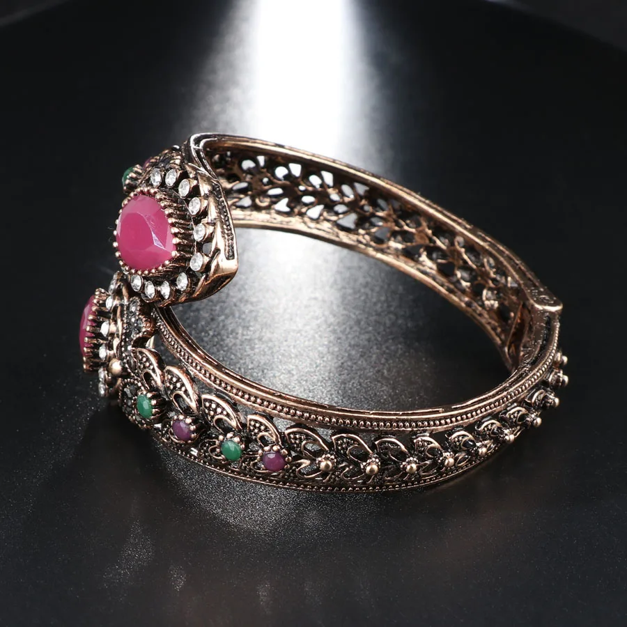 Новинка 2018 винтажные индийские красные бриллиантовые антикварные золотистые