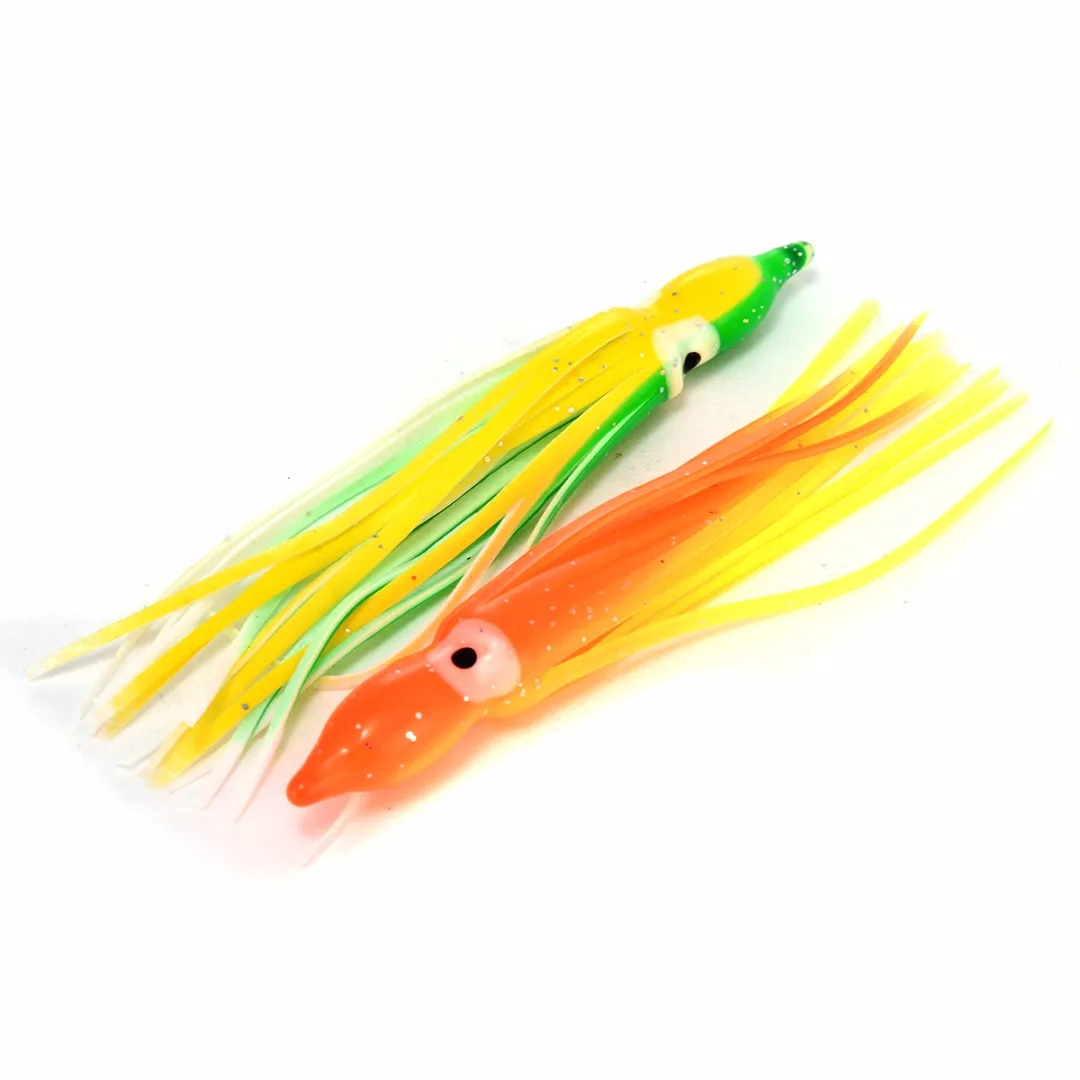 

10pcs Soft Plastic Fishing Lures Octopus Trolling Squid Skirt Lure Cute Artificial Bait Four Season Sea Ice Fishing Tackle 10cm