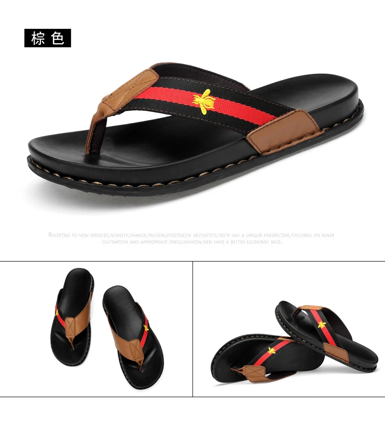 Модные пляжные шлепанцы Chanclas De Hombre классические из натуральной кожи резиновые Тапочки Черные шлепанцы Для мужчин Лидер продаж мужские вьетнамки