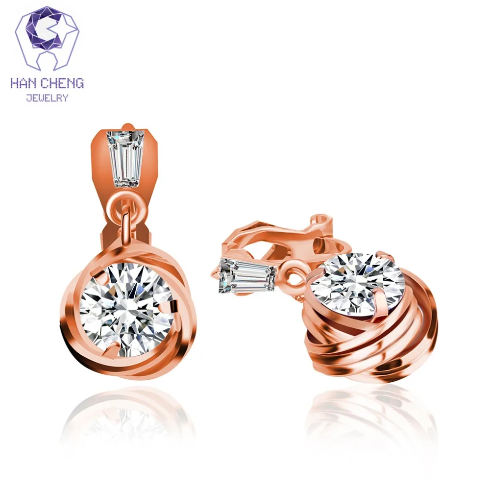 HanCheng новые модные роскошные медные круглые кубические циркониевые драгоценные