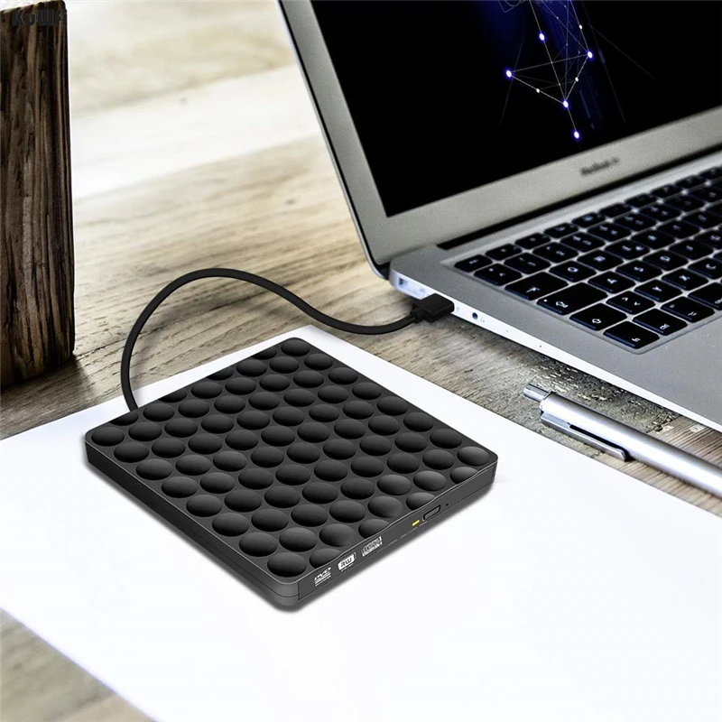 KuWFi ультра тонкий USB 3 0 внешний CD DVD RW привод Встроенная память записывающийся 5