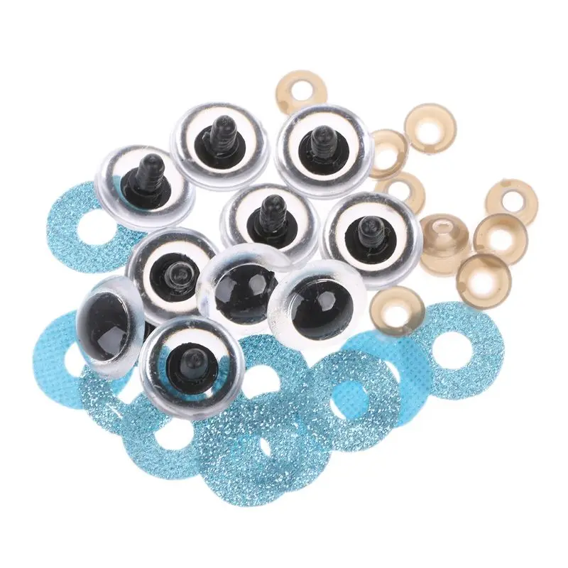 Light blue 10 шт., 16 мм, 20 мм, 24 мм, блестящая пластиковая кукла, глаза, сделай сам, для плюшевого медведя, мягкие игрушки, животное, марионетка куклы - Цвет: Light blue