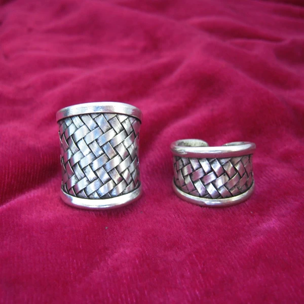 

Guizhou folk style jewelry Hmong handmade Miao silver personality woven ring