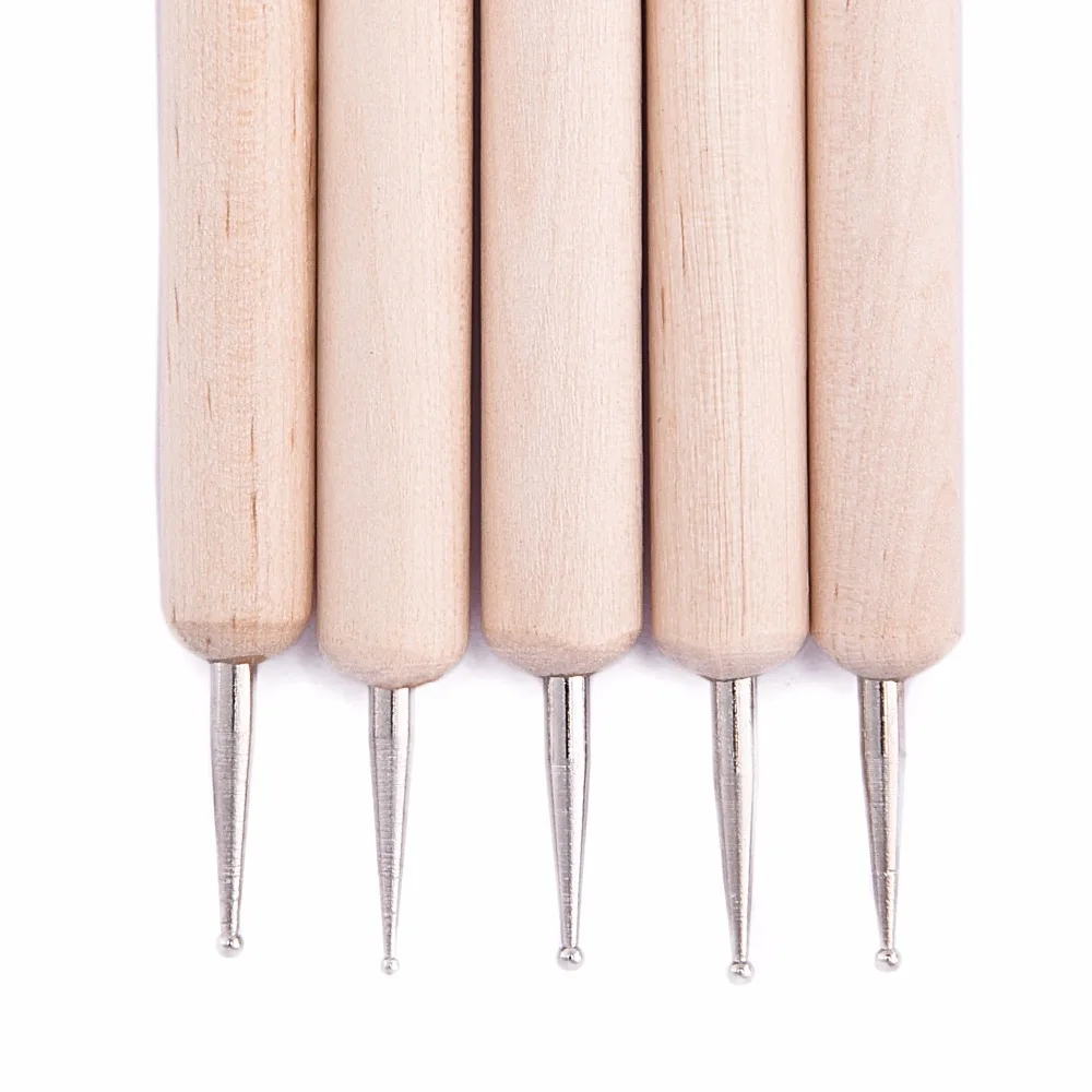 ROSALIND 5PCS/Set 2 Way Nail Tools Dotting Art Wooden Pen Marbleizing Manicure Tool | Красота и здоровье