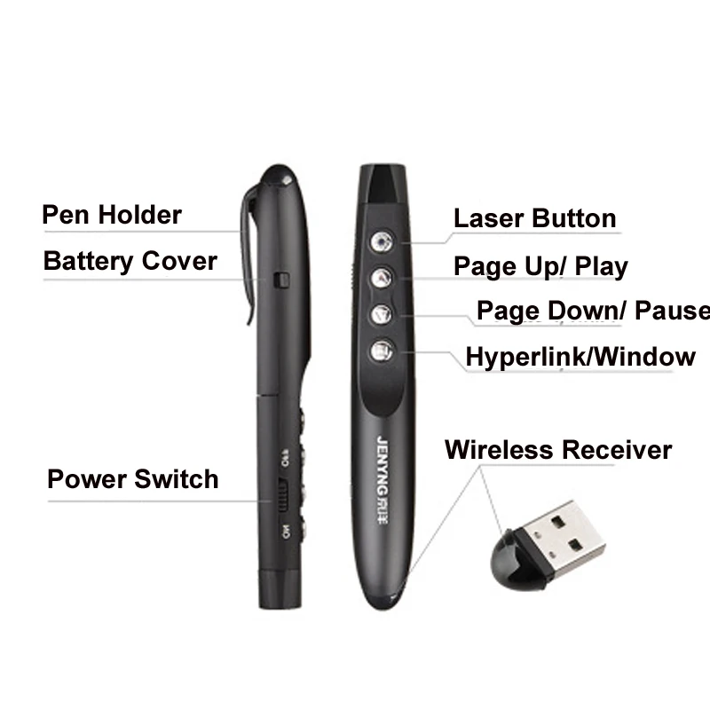 2.4G Wireless remote control PPT presentation pen for Meeting/teaching Remote computer function and infrared indicator pointer |