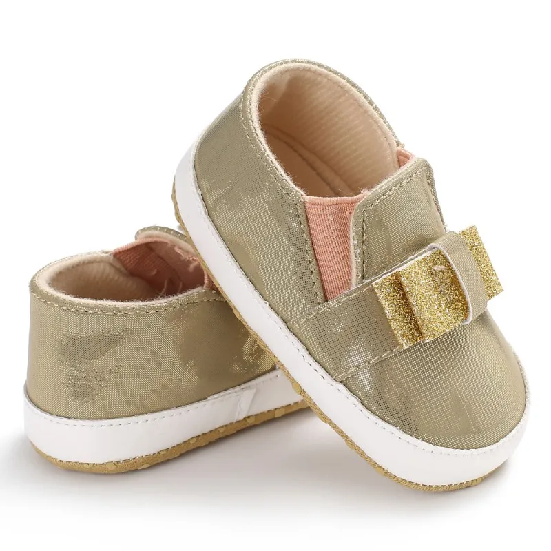 Newborn Bling Sequins Bow PU Leather Baby Shoes First Walkers Leisure Moccasins Sneaker Soft Sole|baby moccasins|leather baby shoesbaby first shoes |