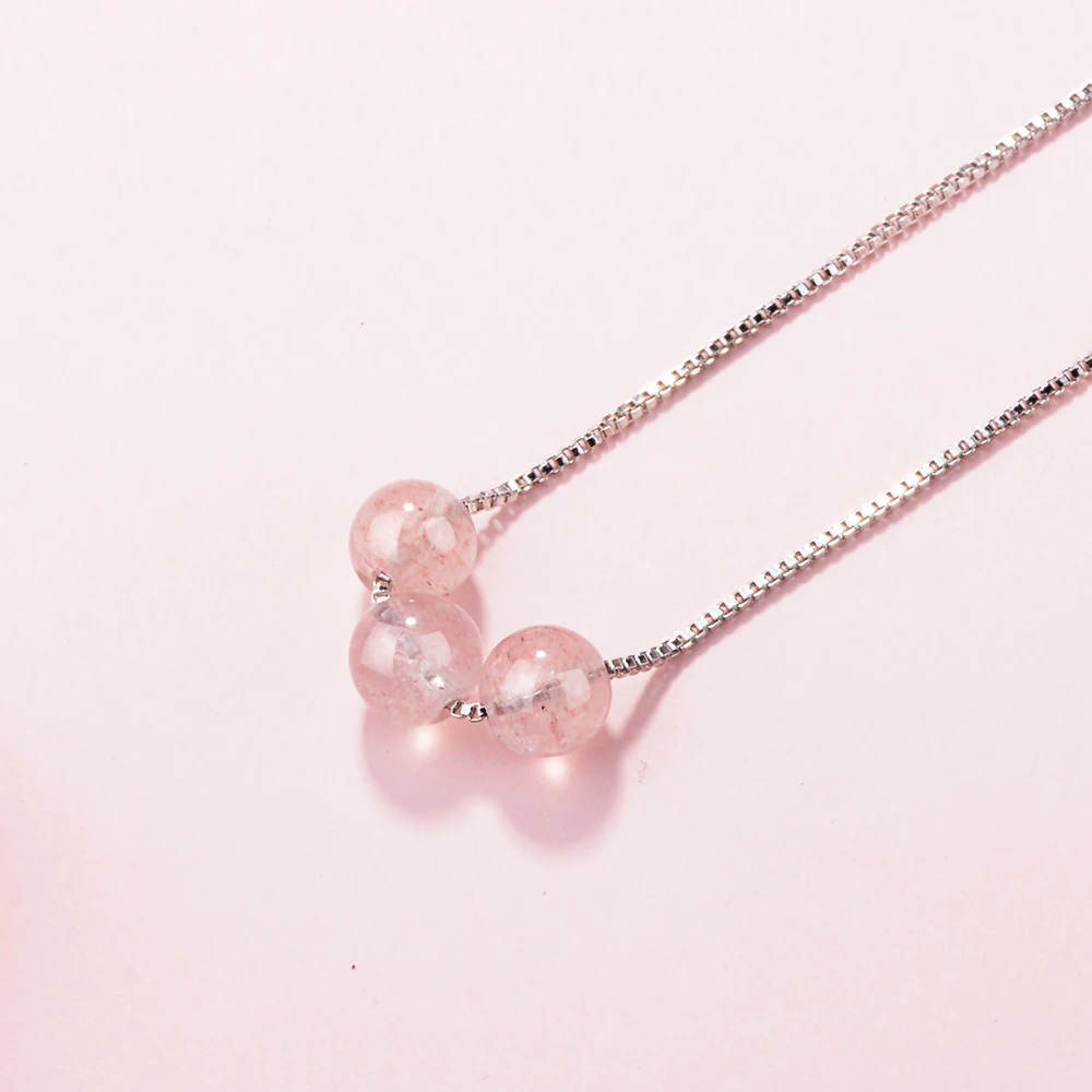 LIDAVI Simple Natural Strawberry Crystal Necklace Exquisite Choker Clavicle Chain Wedding Statement Jewelry For Women Gifts New | Украшения