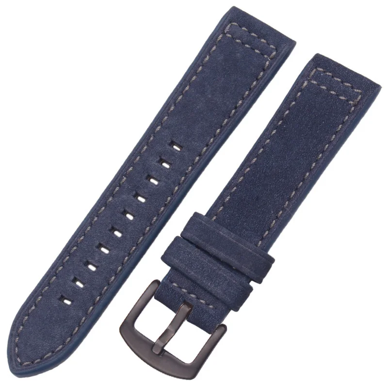 Blue Black Clasp Итальянский ремешок для часов из натуральной телячьей кожи 22 мм, 4 цвета, женские и мужские Ремешки для наручных часов, ремешок с пряжкой из нержавеющей стали для gear S3 - Цвет ремешка: Blue Black Clasp