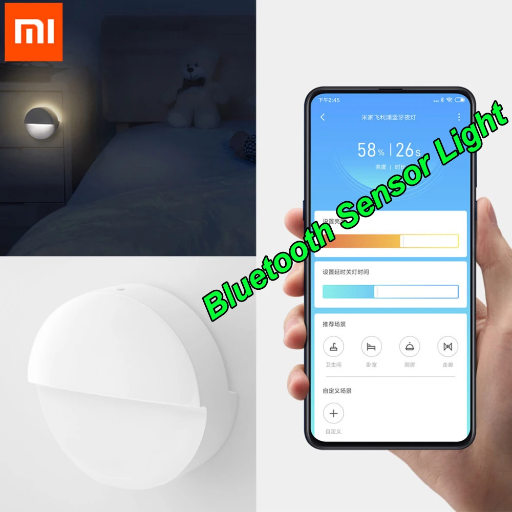 Xiaomi Mijia Bluetooth ночник светодиодный индукционный коридор Ночная лампа инфракрасный