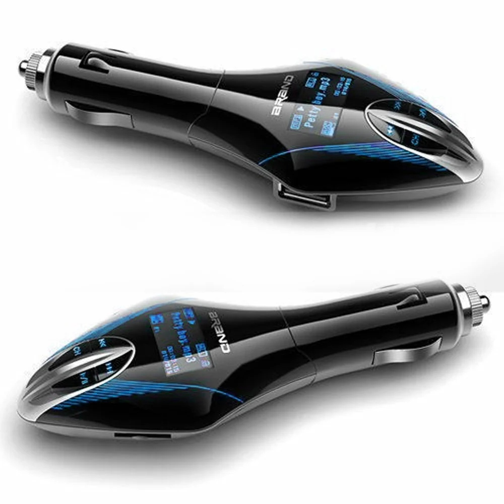 3 Colors Mini Car Mp3 Player Wireless FM Transmitter Modulator LCD Screen with Light USB Disk TF Remote Control | Автомобили и