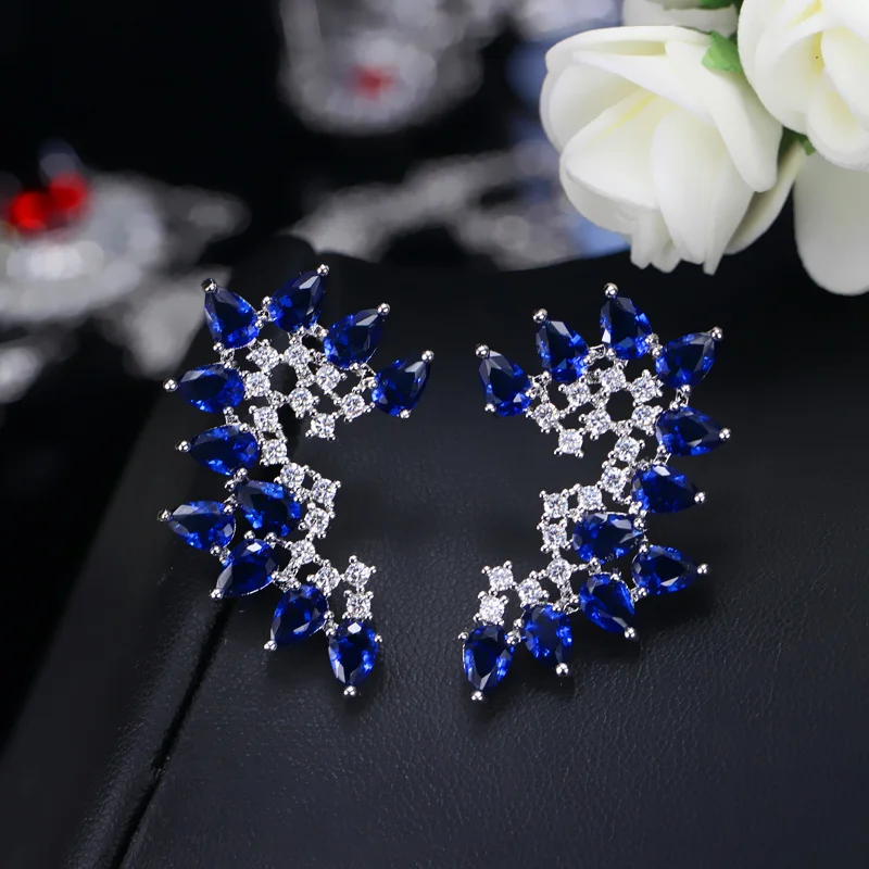 Женские серьги-гвоздики с фианитом серебряное покрытие | Украшения и аксессуары