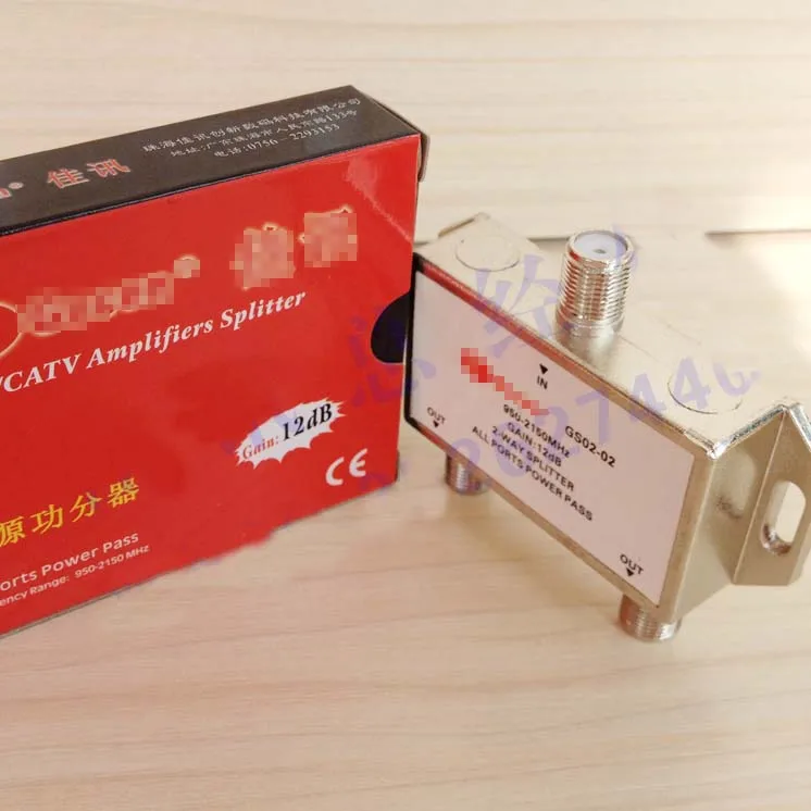 1 в 2 out спутниковый ТВ сплиттер Way SATV/CATV усилители 950 2150MHz F Тип коннектор усиление 12