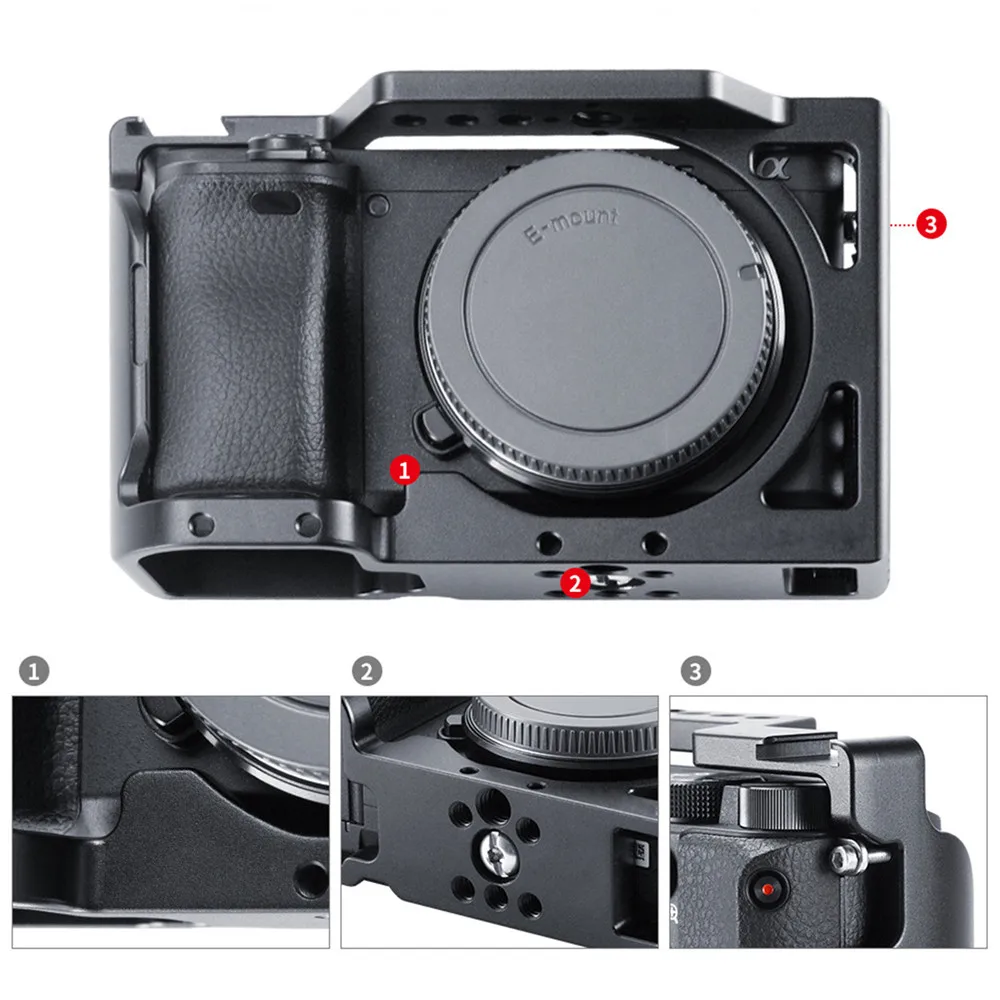 Камера клетка для Sony A6400 DSLR алюминиевого сплава Vlog металлический чехол с