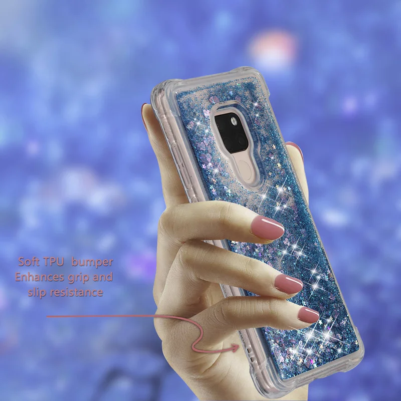 

Antiknock Anti-drop Glitter Liquid Sand Quicksand Soft TPU Silicone Phone Case Cover Back Shin Coque Fundas for HUAWEI Mate 20