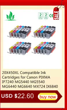 3 комплекта 450XL совместимые чернильные картриджи для Canon 451 PIXMA IP7240 Cli-451 PGI450 PGI-450XL PIXMA IX6540 IX6840 IP8740